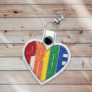 PRIDE Heart Key Ring