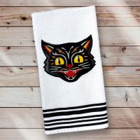 Vintage Black Cat Towel