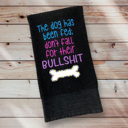 The Dog Has Been Fed Towel (Black)